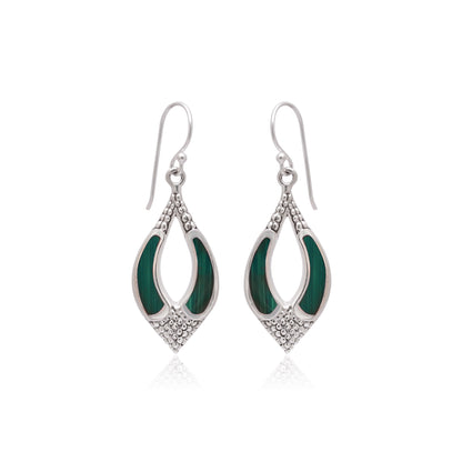 925 Sterling Silver Mother of Pearl Leaf Dangle Earrings for Women