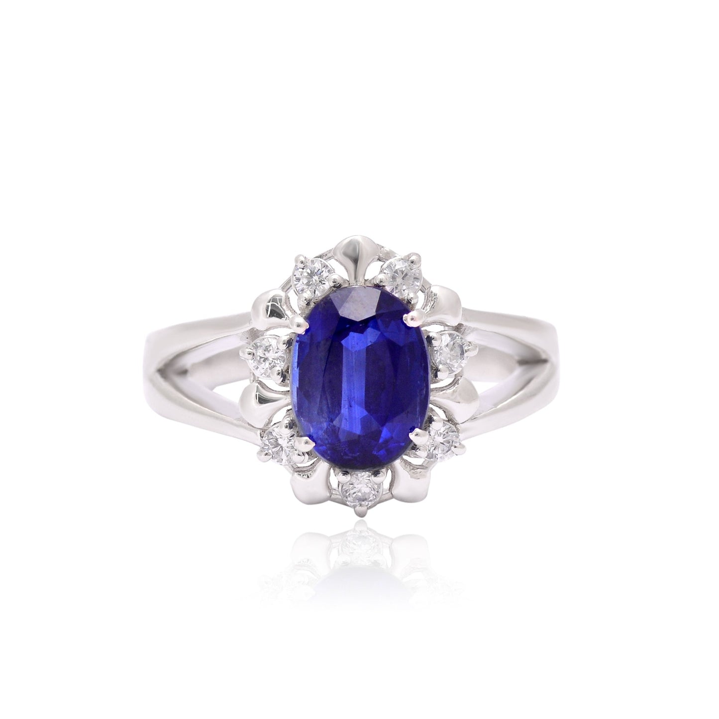 925 Sterling Silver Blue Stone Engagement Ring For Women