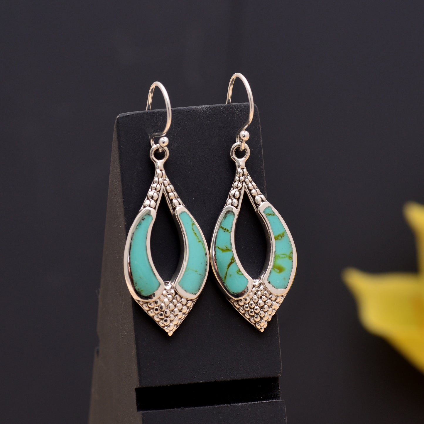 925 Sterling Silver Mother of Pearl Leaf Dangle Earrings for Women