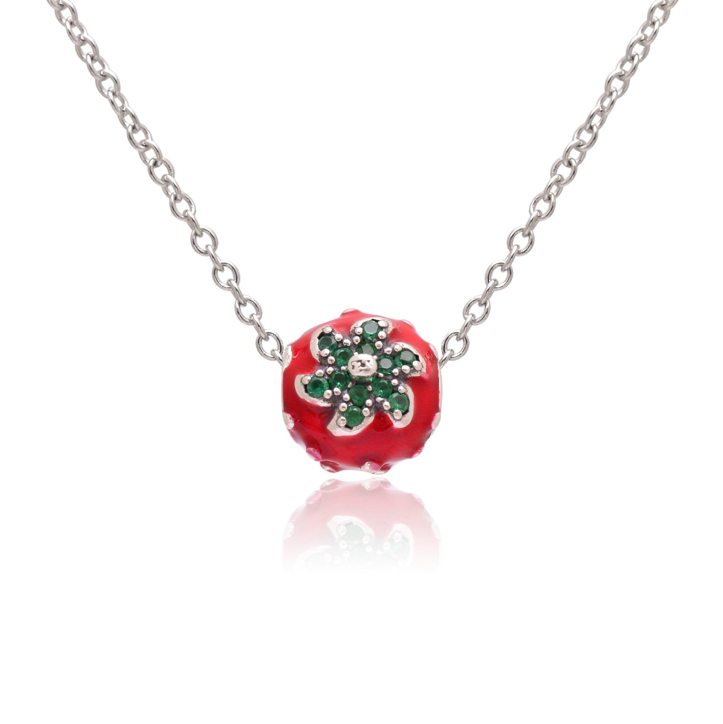 925 Sterling Silver Strawberry Pendant For Kids - Gold Trove