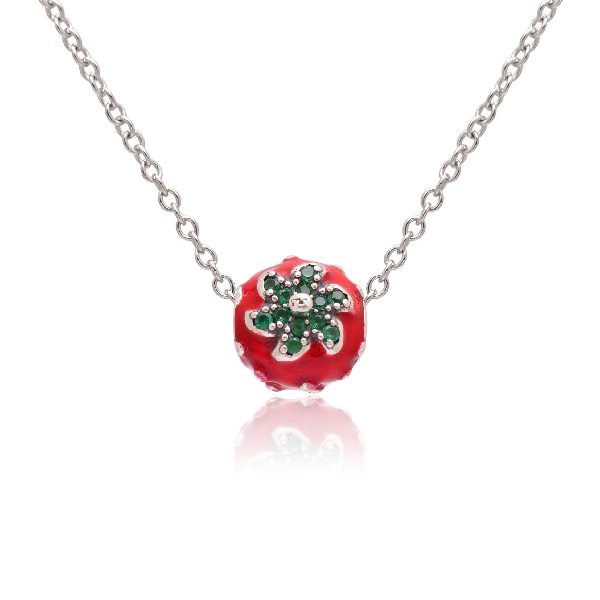 925 Sterling Silver Strawberry Pendant For Kids - Gold Trove