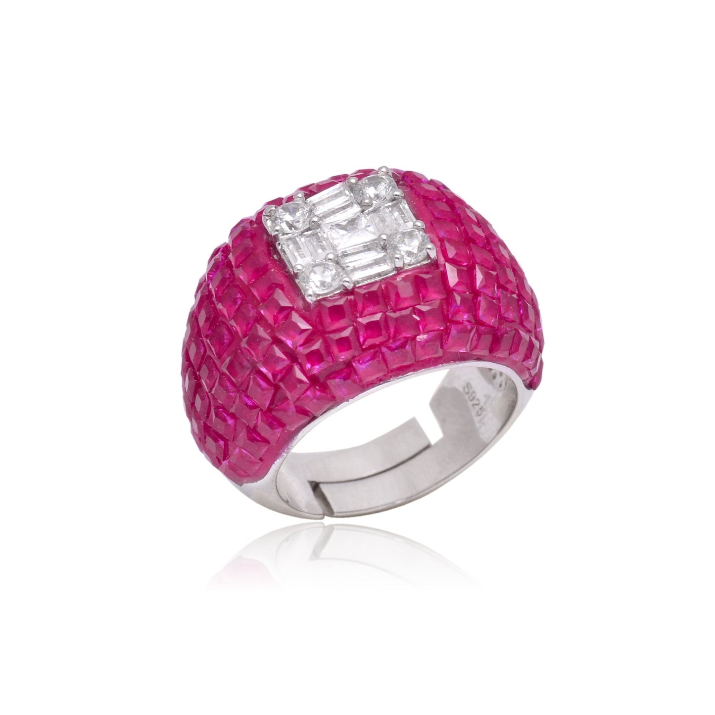 925 Sterling Silver Cocktail Ring For Women Adjustable