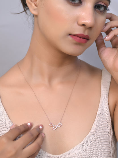 Infinity Symbol Pendant Necklace, Cute Infinity Necklace, Adjustable Chain, Dual Infinity Charm Chain Pendant, Forever Necklace for Her
