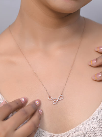 Infinity Symbol Pendant Necklace, Cute Infinity Necklace, Adjustable Chain, Dual Infinity Charm Chain Pendant, Forever Necklace for Her