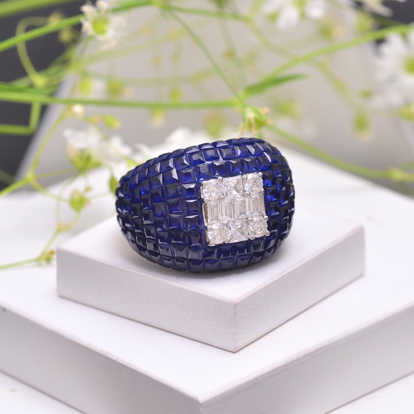 925 Sterling Silver Cocktail Ring For Women Adjustable