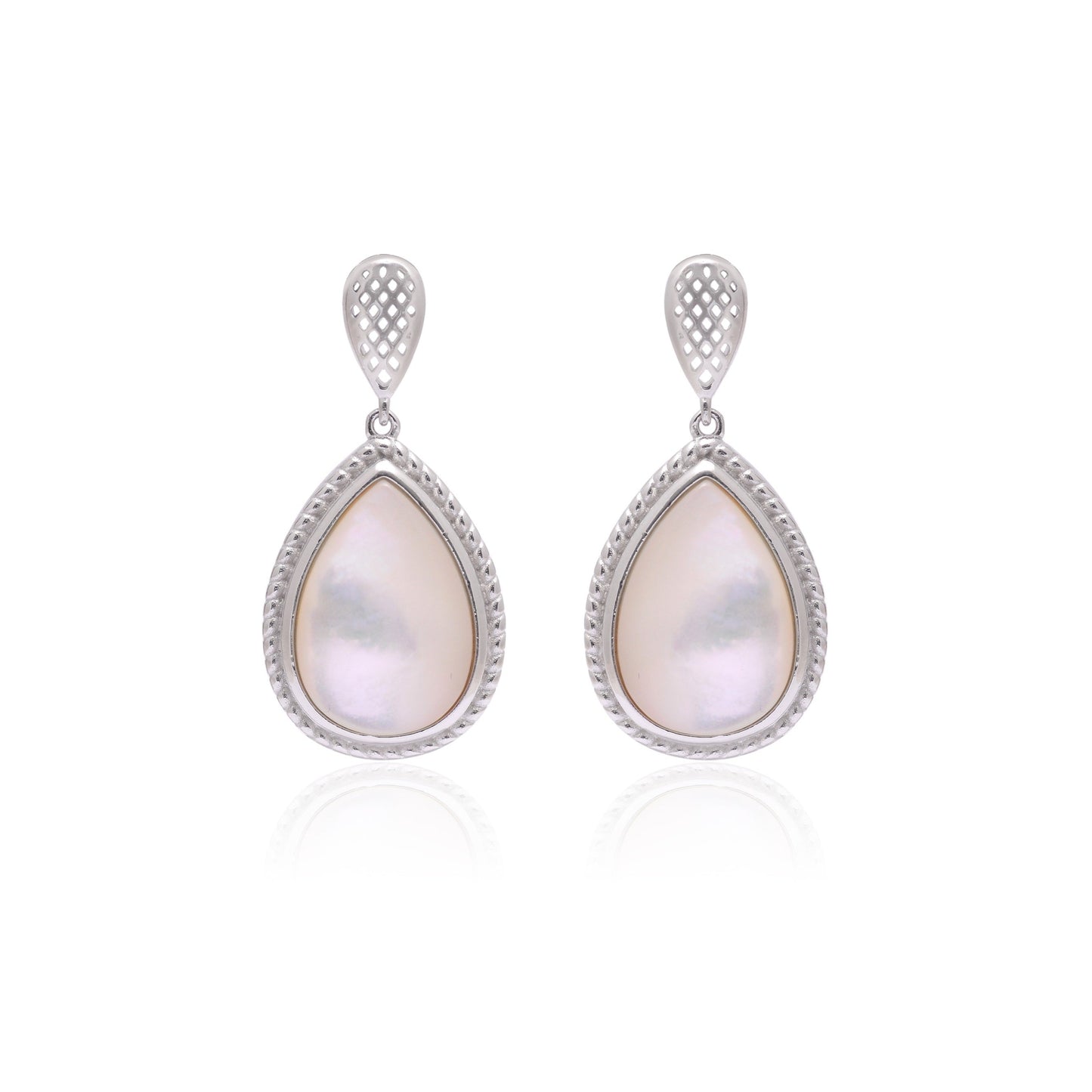 925 Sterling Silver Royal Blue Drop Shape Dangle Earrings