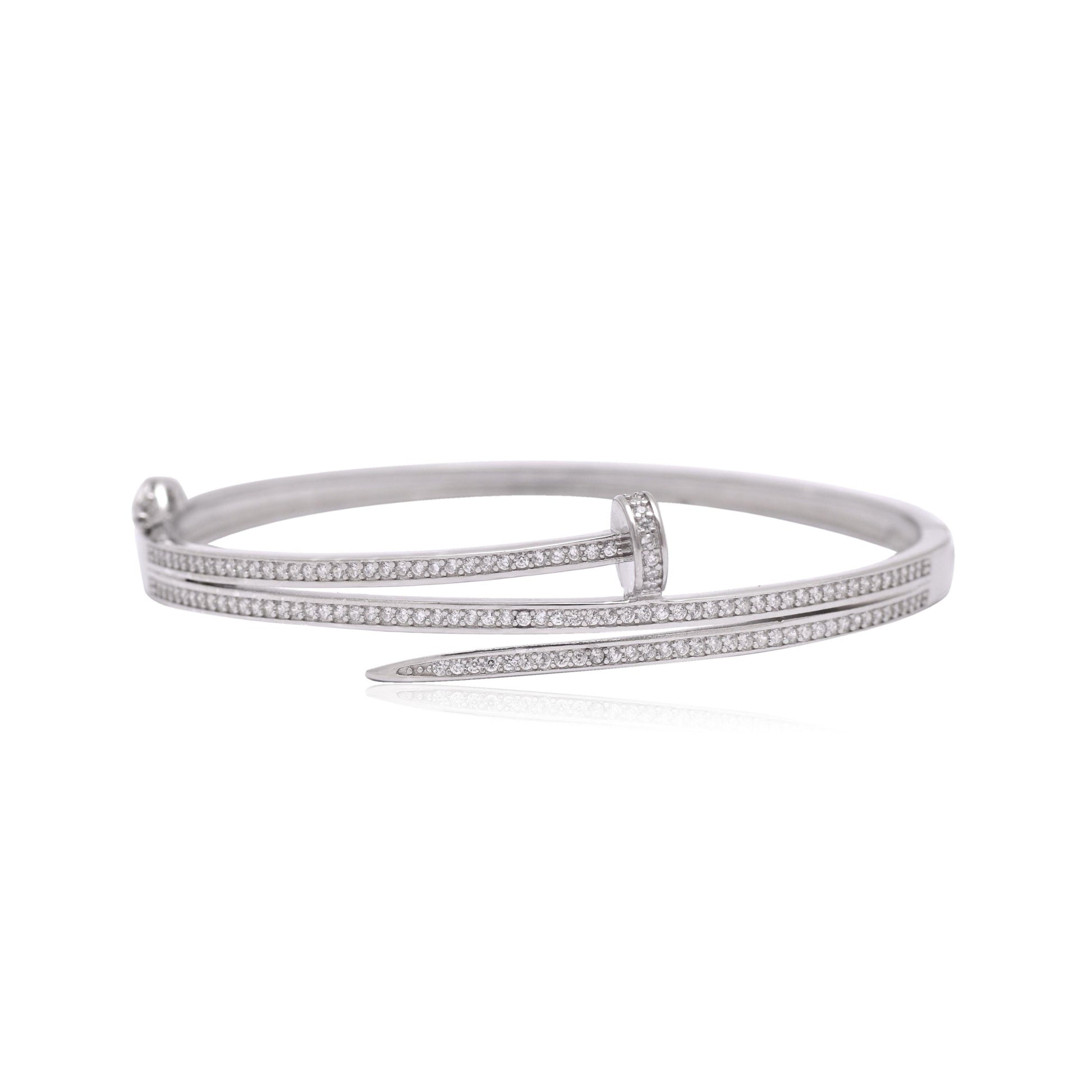 925 Sterling Silver Cuff Nail Bracelet For Women - Gold Trove