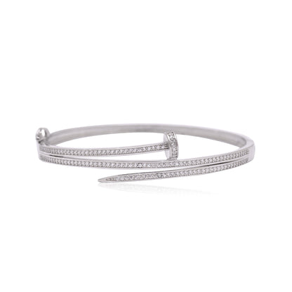 925 Sterling Silver Cuff Nail Bracelet For Women - Gold Trove