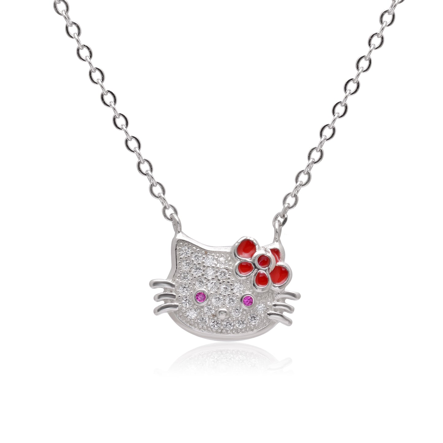 925 Sterling Silver Kitty Pendant Necklace For Women