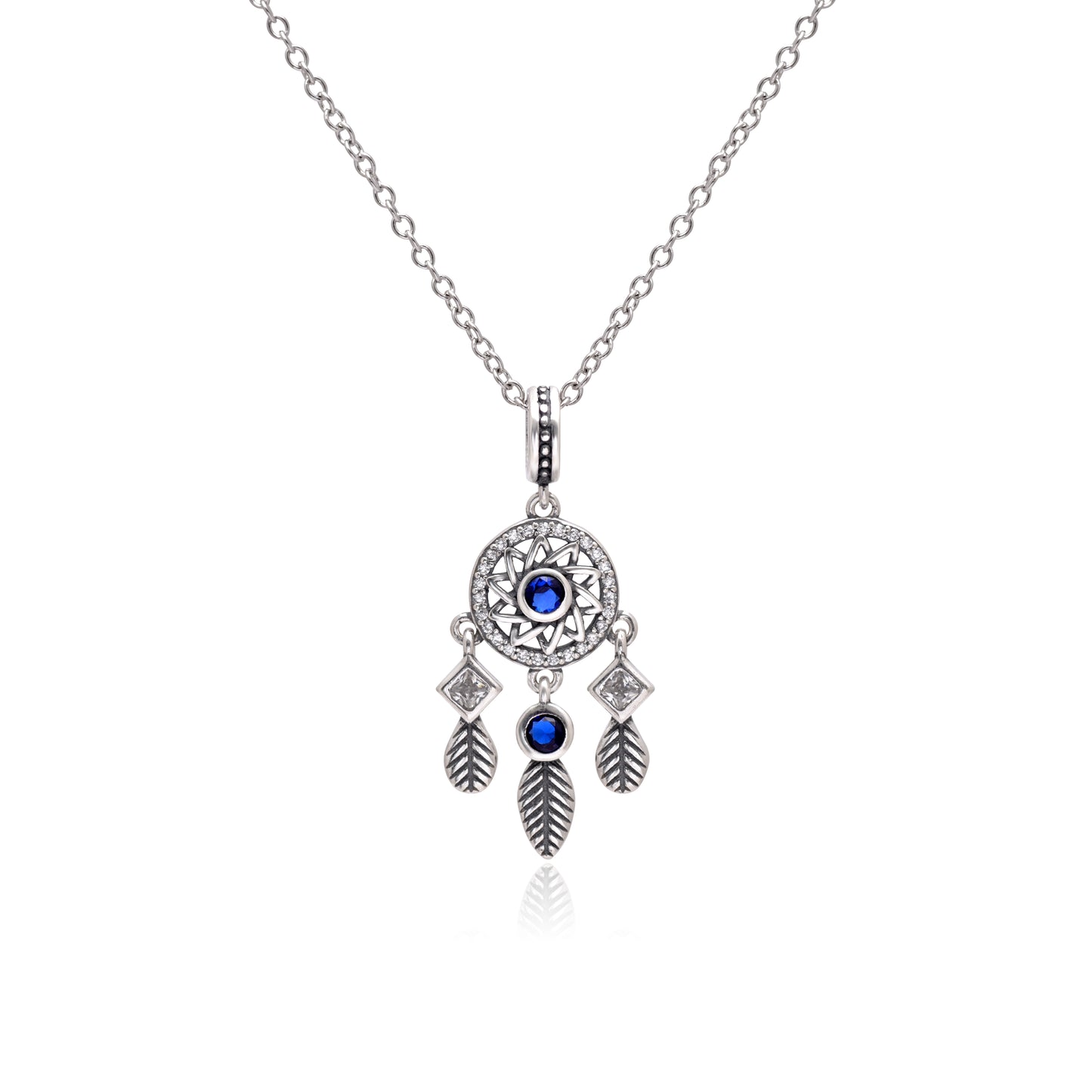 925 Sterling Silver Dream Catcher Pendant Necklace For Women