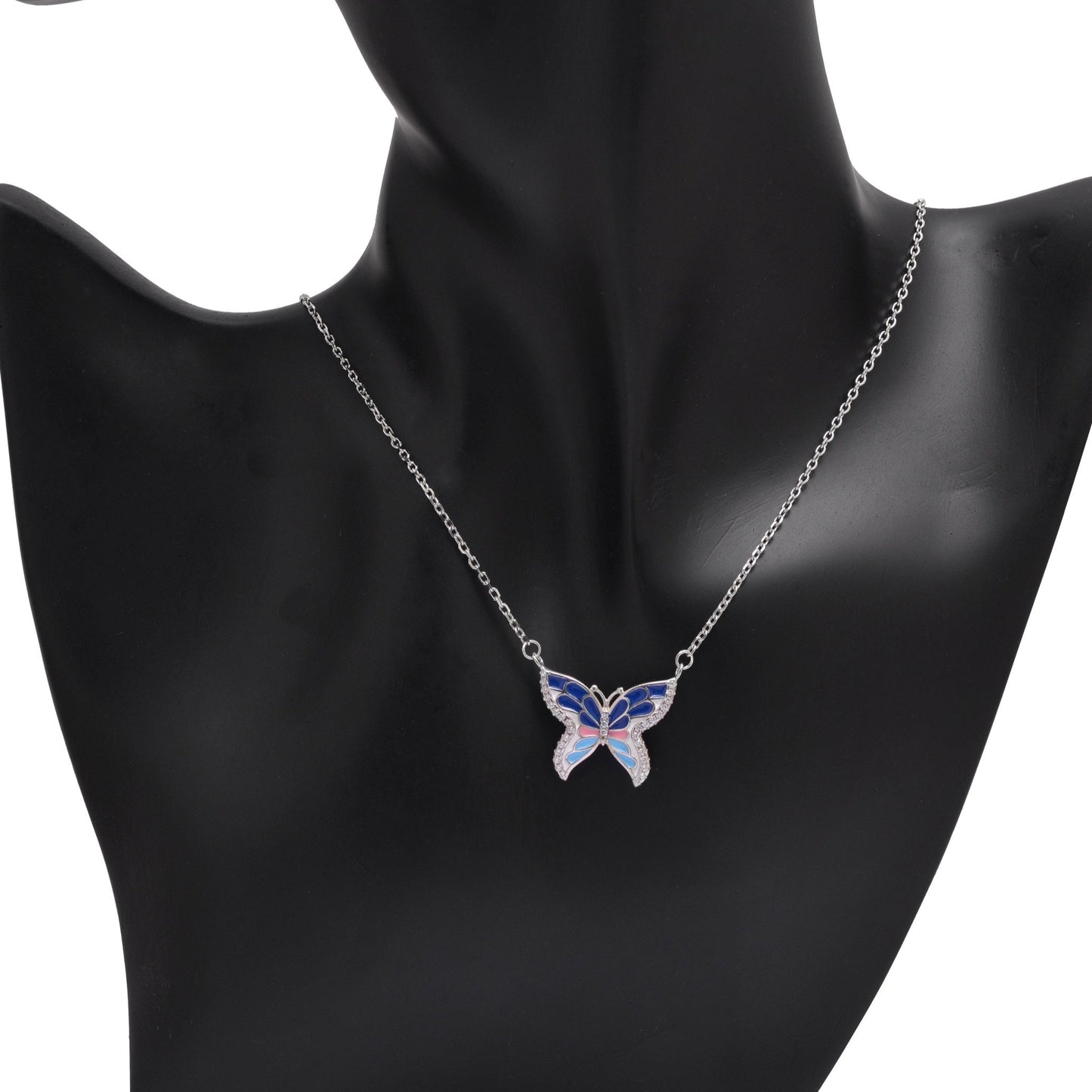 925 Sterling Silver Butterfly Pendant Necklace For Women