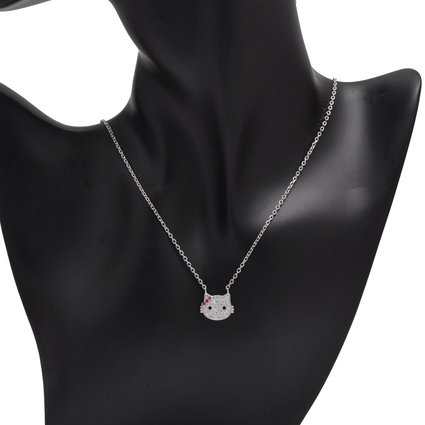 925 Sterling Silver Hello Kitty Pendant Necklace For Women