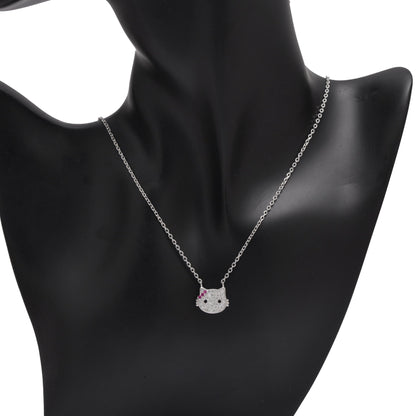 925 Sterling Silver Hello Kitty Pendant Necklace For Women