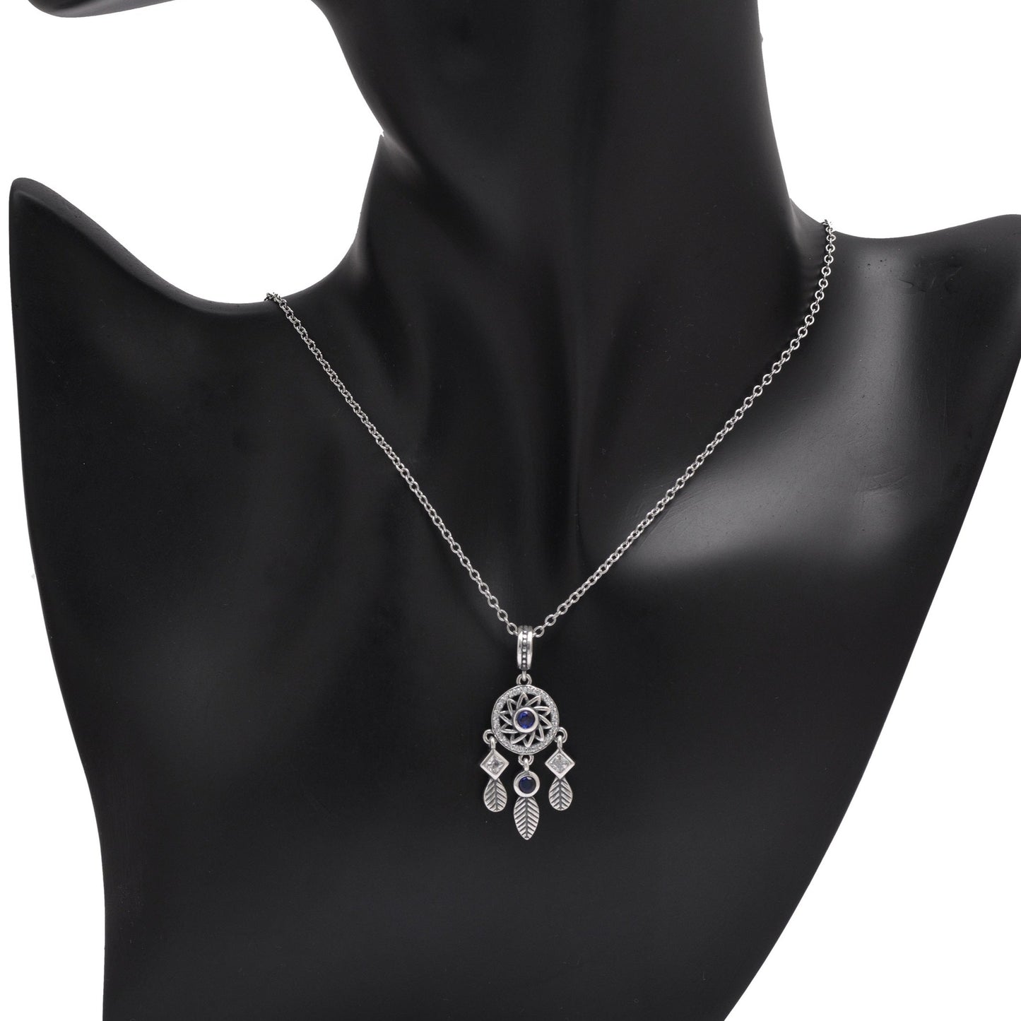 925 Sterling Silver Dream Catcher Pendant Necklace For Women
