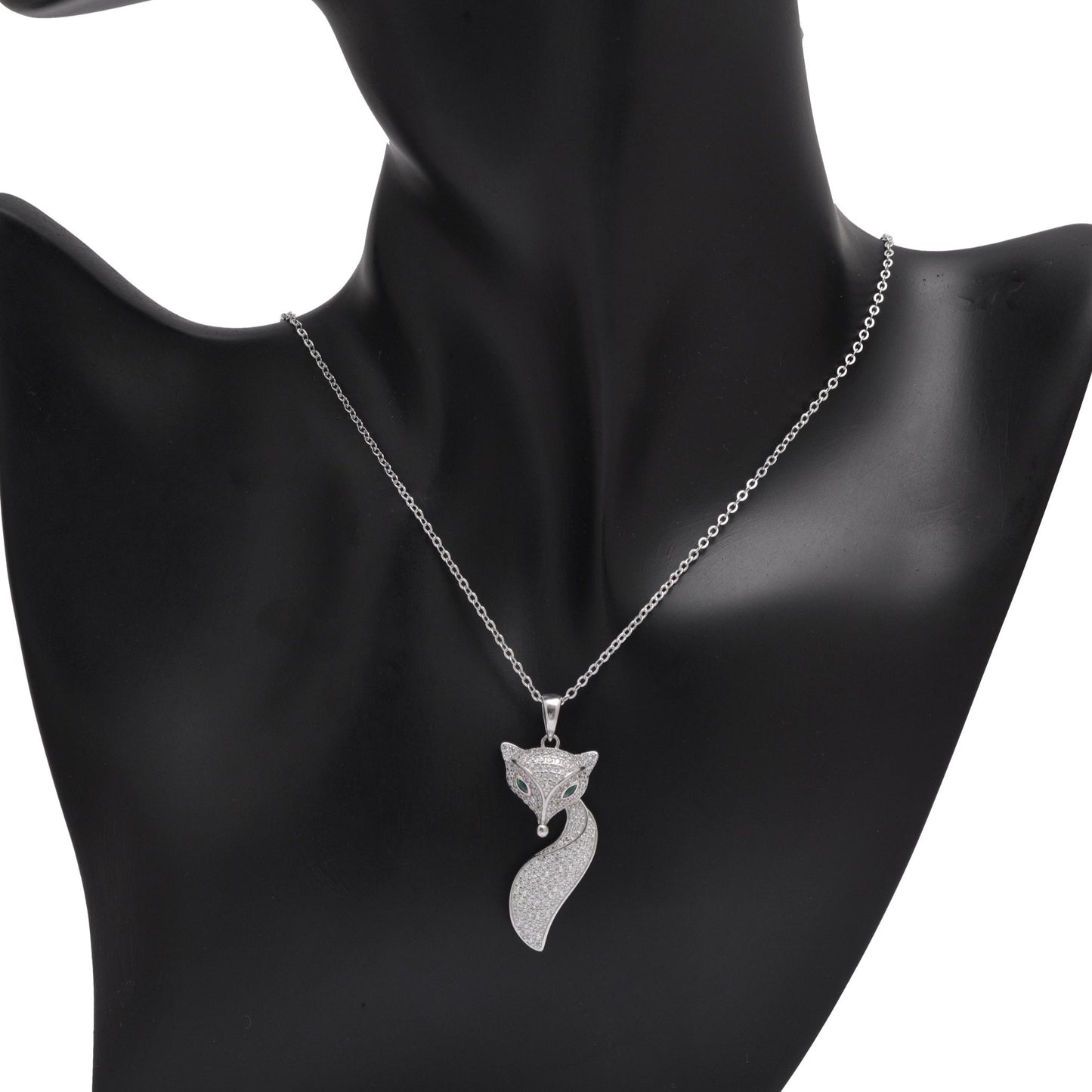 925 Sterling Silver Charm Fox Pendant With Adjustable Cable Chain