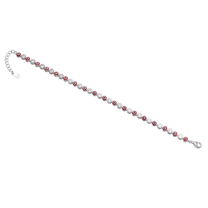 925 Sterling Silver Evil Eye Chain Bracelet For Women