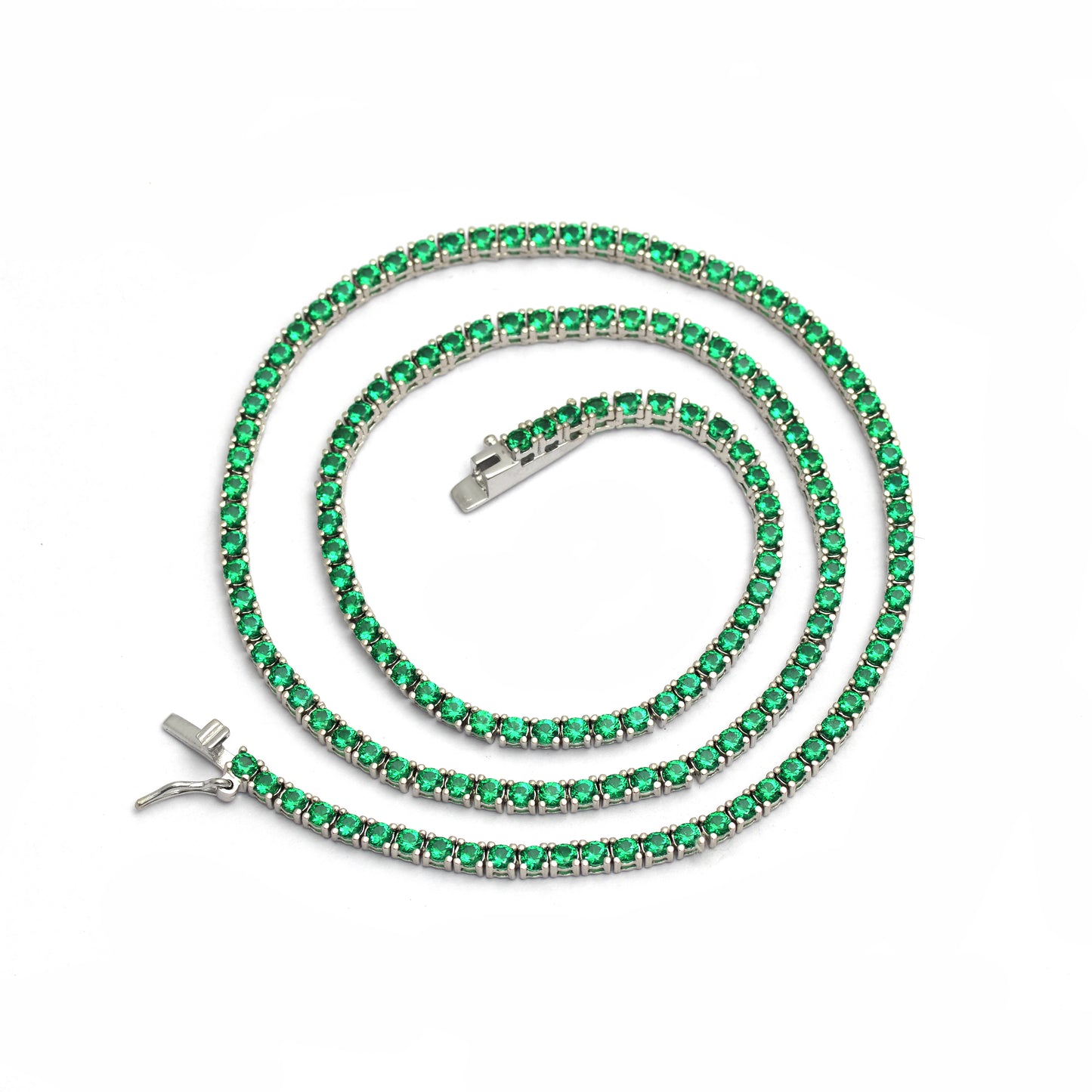 925 Sterling Silver Tennis Chain Necklace For Women