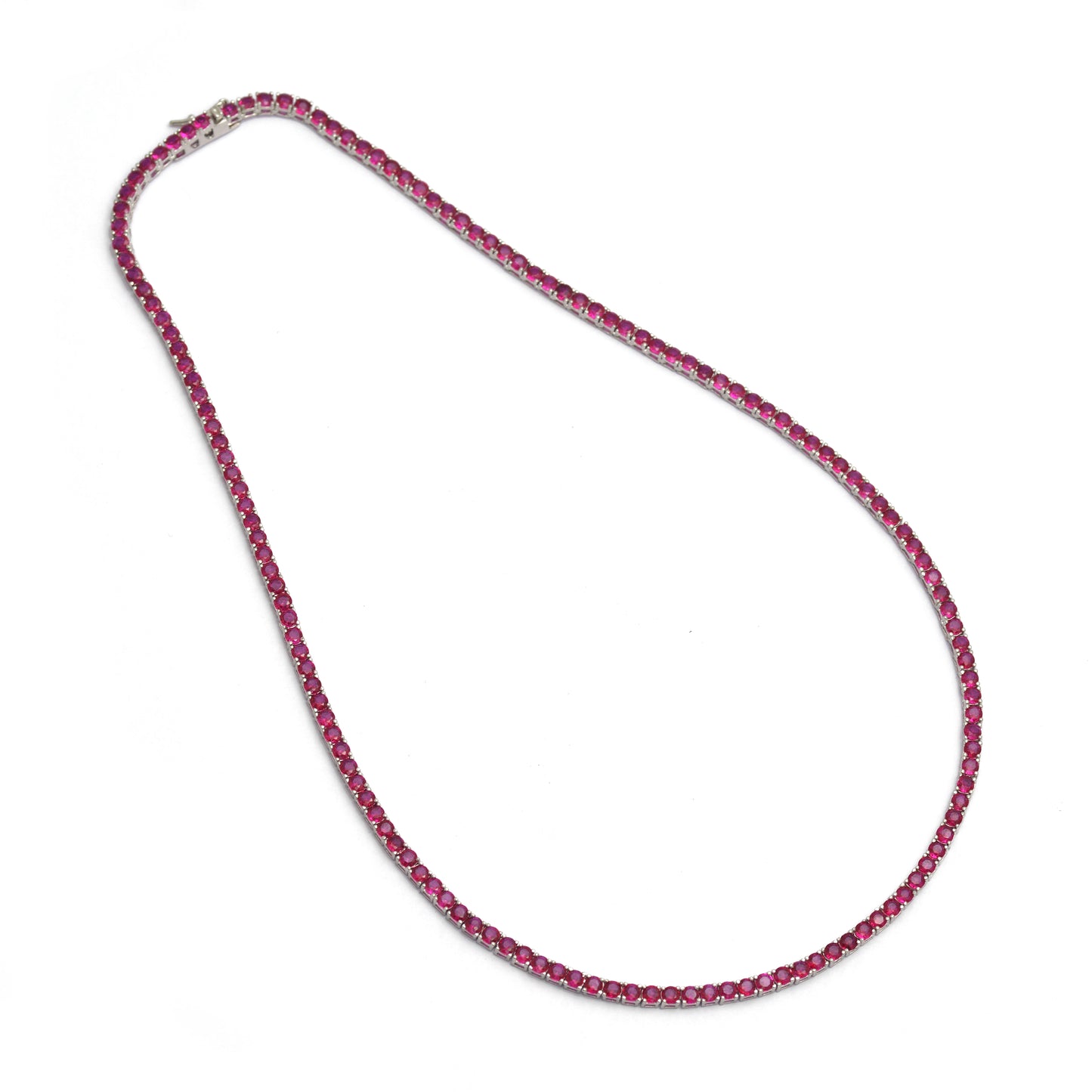 925 Sterling Silver Tennis Chain Necklace For Women