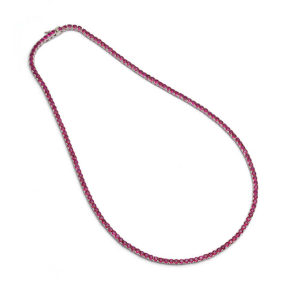 925 Sterling Silver Tennis Chain Necklace For Women