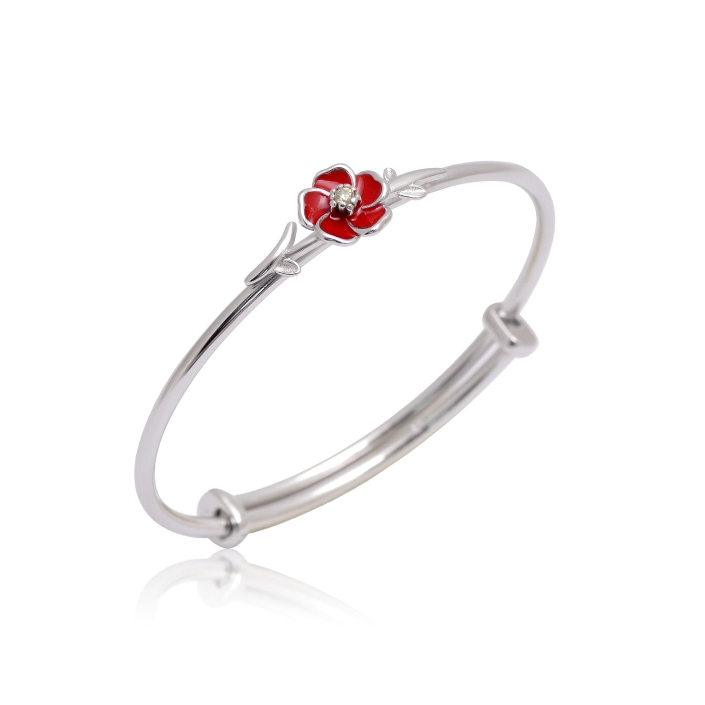 925 Sterling Silver Flower Expandable Kid's Bracelet