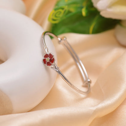 925 Sterling Silver Flower Expandable Kid's Bracelet