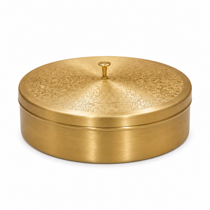 100% Pure Brass Spice Box: Mandala Design Engraved Herb Box, Housewarming Gift