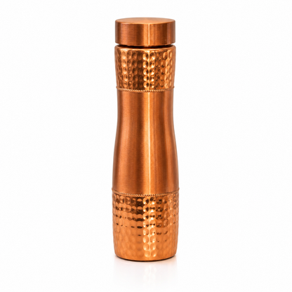 Pure Copper Designer Bottle, Handcrafted Water Bottle, Hammered Copper Water Bottle, Ayurveda Benefits Bottle, Gym Bottle, Perfect Gift
