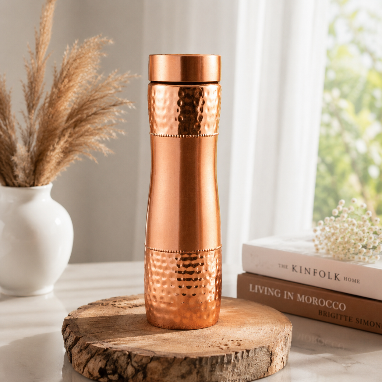 Pure Copper Designer Bottle, Handcrafted Water Bottle, Hammered Copper Water Bottle, Ayurveda Benefits Bottle, Gym Bottle, Perfect Gift