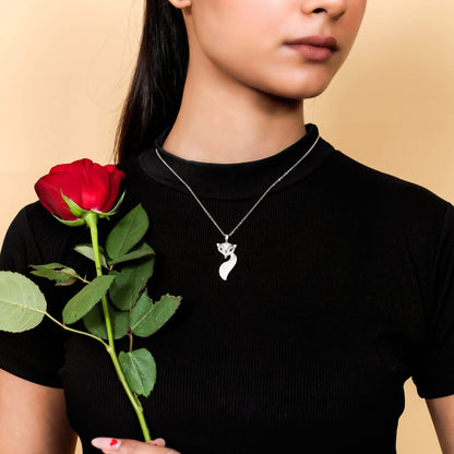 925 Sterling Silver Charm Fox Pendant With Adjustable Cable Chain