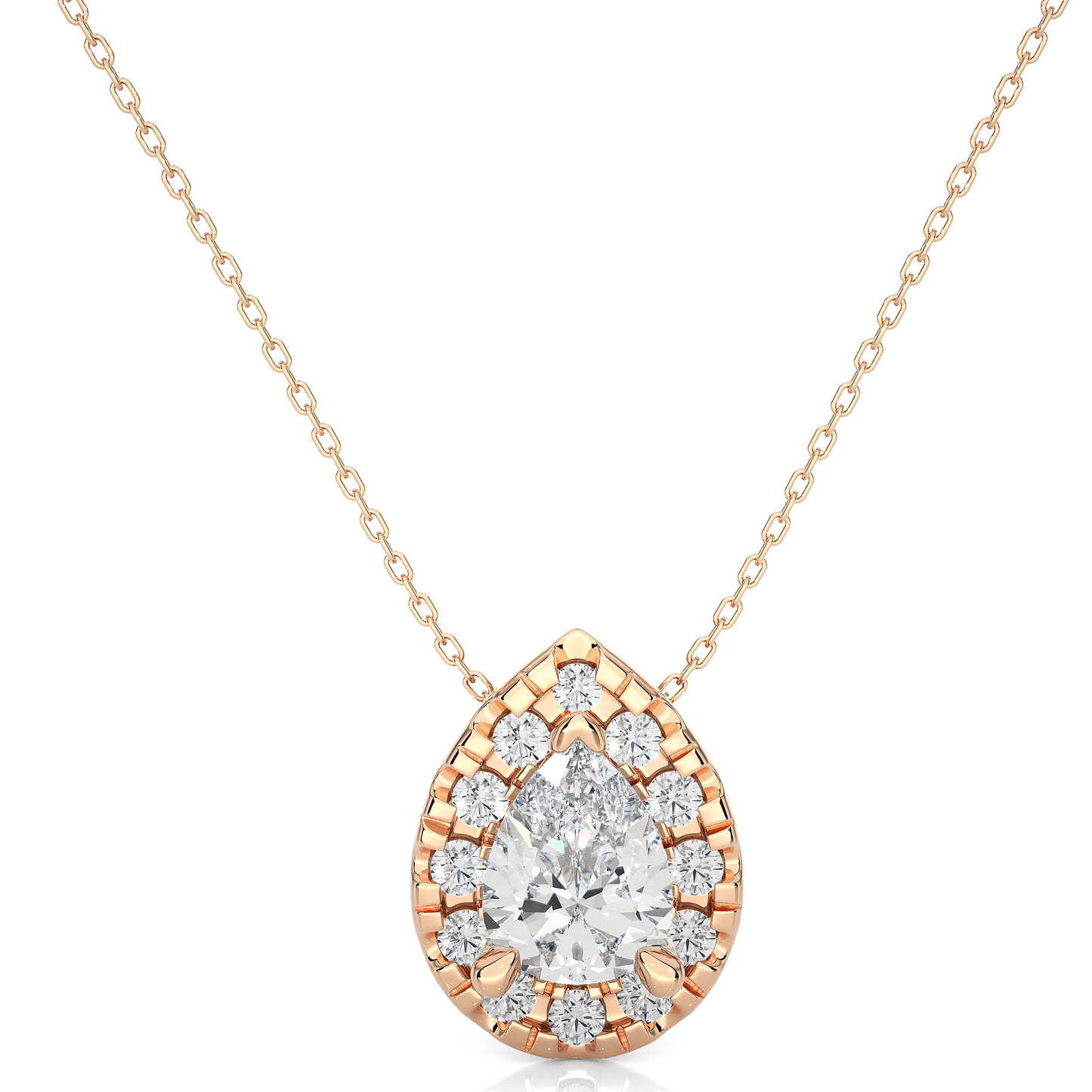 IGI VS1/G Diamond Pendants 14K | 18K Gold Lab Grown Pear Shape Women Necklace Gift