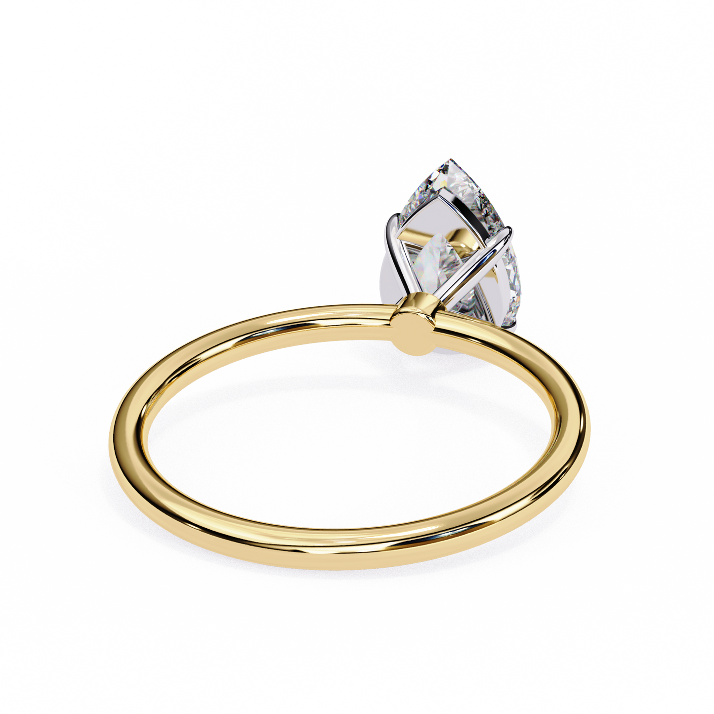 0.89 Carat Pear Cut Solitaire Diamond Minimalist Engagement Ring