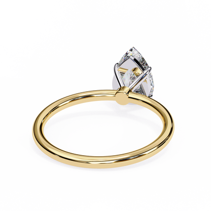0.89 Carat Pear Cut Solitaire Diamond Minimalist Engagement Ring