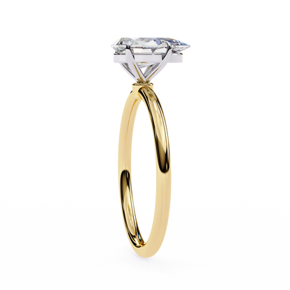 0.89 Carat Pear Cut Solitaire Diamond Minimalist Engagement Ring