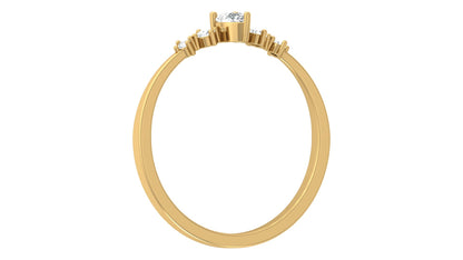 0.19Ct IGI Certified Lab Grown Diamond Teardrop Stackable Ring 14K | 18K Gold VS1/G