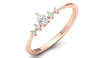 0.19Ct IGI Certified Lab Grown Diamond Teardrop Stackable Ring 14K | 18K Gold VS1/G