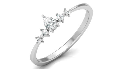 0.19Ct IGI Certified Lab Grown Diamond Teardrop Stackable Ring 14K | 18K Gold VS1/G