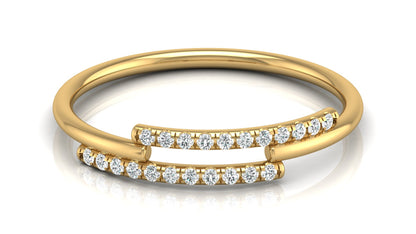 0.11Ct IGI Certified Lab Grown Diamond Twin Parallel Line Engagement Ring 14K | 18K Gold VS1/G