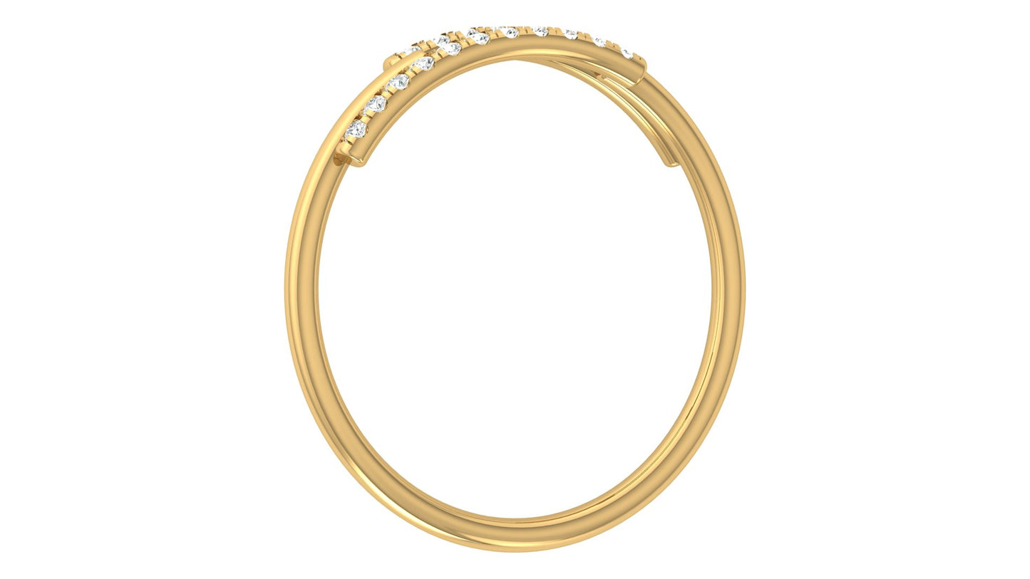 0.11Ct IGI Certified Lab Grown Diamond Twin Parallel Line Engagement Ring 14K | 18K Gold VS1/G
