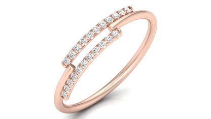 0.11Ct IGI Certified Lab Grown Diamond Twin Parallel Line Engagement Ring 14K | 18K Gold VS1/G