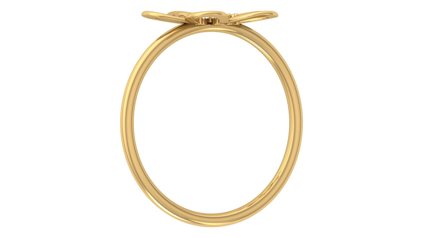 0.08 Ct IGI Certified Lab Grown Diamond Floral Finger Ring 14K | 18K Gold VS1/G