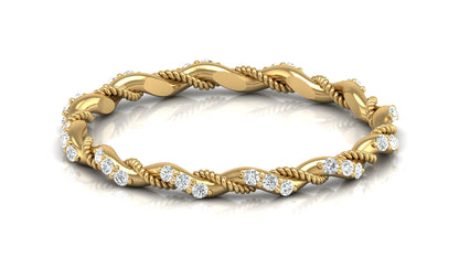 0.07Ct IGI Certified Lab Grown Diamond Twisted Ring 14K | 18K Gold VS1/G