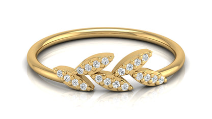 0.07Ct IGI Certified Lab Grown Diamond Leaf of Hope Ring 14K | 18K Gold VS1/G