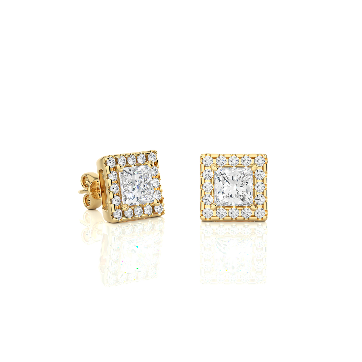 1.54Ct IGI Certified Lab Grown Diamond Stud Earrings 14K | 18K Gold VS1/G