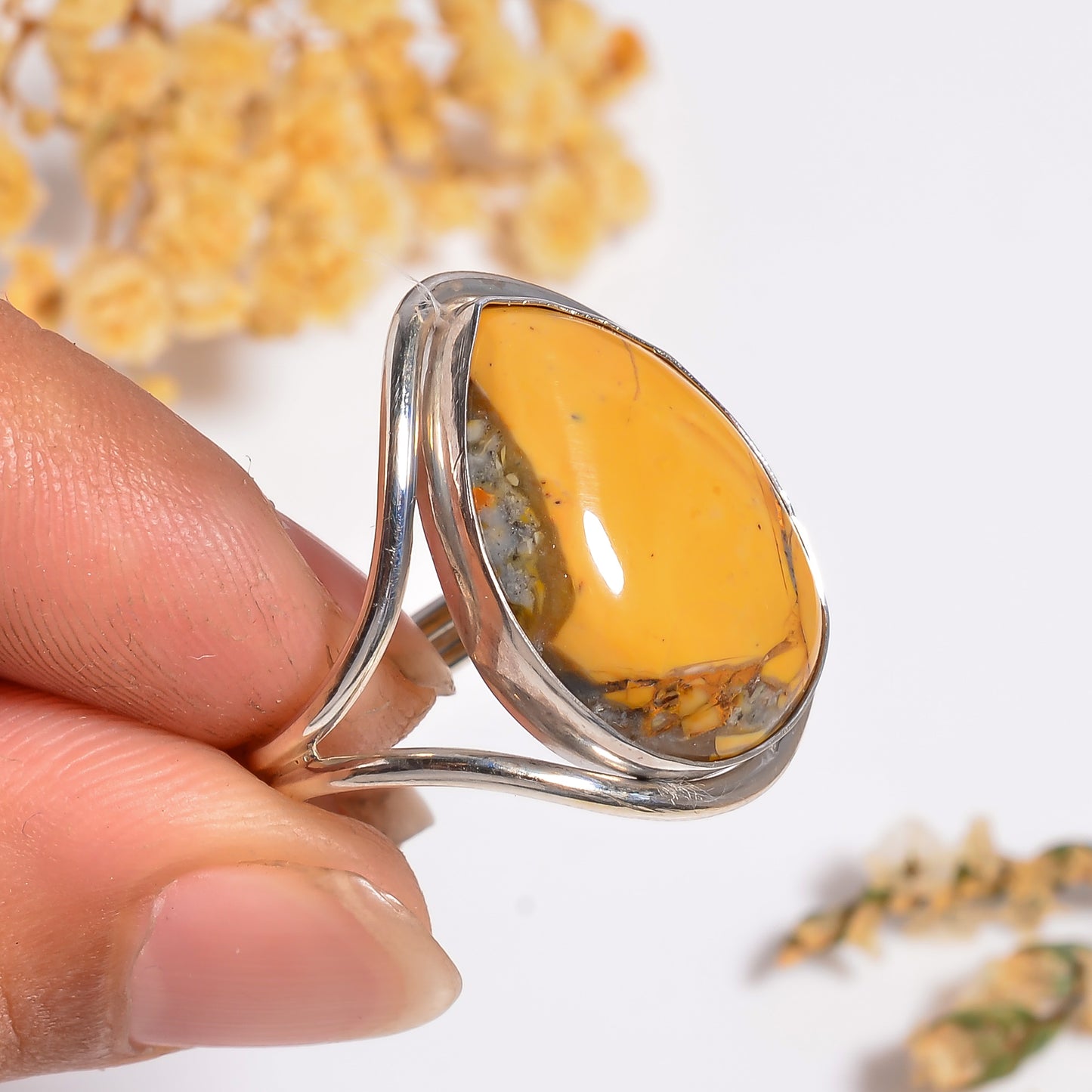 Mookaite Jasper Gemstone Ring, Adjustable Silver Ring, Handcrafted Pear Shape Gemstone Ring, Handmade Gift for Her