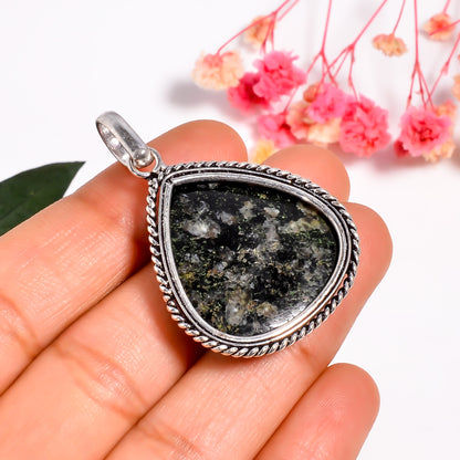 Pear Shape 925 Silver Jasper Gemstone Pendant, Handmade Jewelry Gift for Someone Special, Natural Jasper Crystal Necklace, Boho Necklace