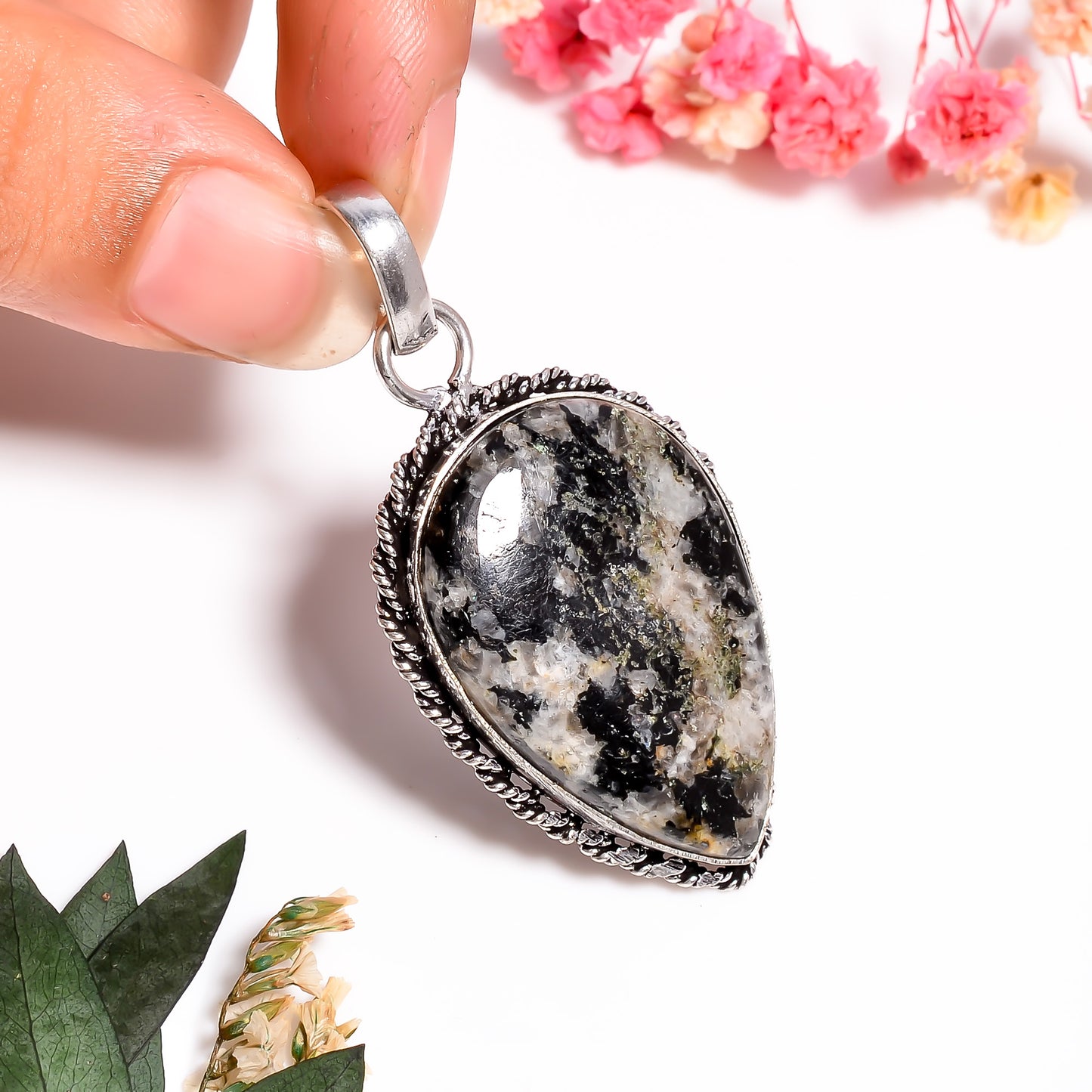 Jasper Gemstone Pendant, Teardrop Shape Necklace Pendant, Natural Jasper Stone Pendant, Boho Gemstone Gift, Necklace Gift for Her