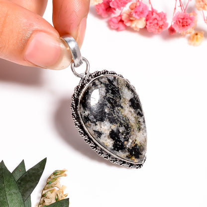 Jasper Gemstone Pendant, Teardrop Shape Necklace Pendant, Natural Jasper Stone Pendant, Boho Gemstone Gift, Necklace Gift for Her