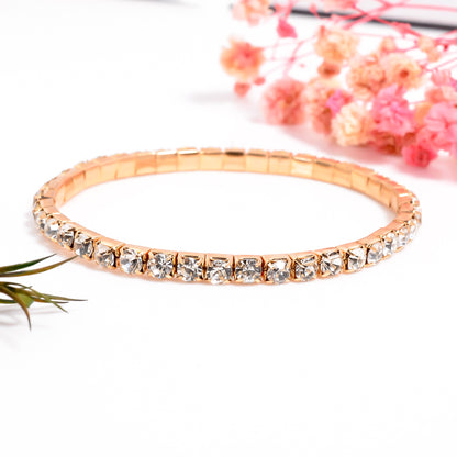 Tennis Bracelet, Stretchable CZ Bracelet, Elastic Bangle for Women, Sparkling Adjustable Stack Bracelet, Bridesmaid Jewelry, Gift for Her
