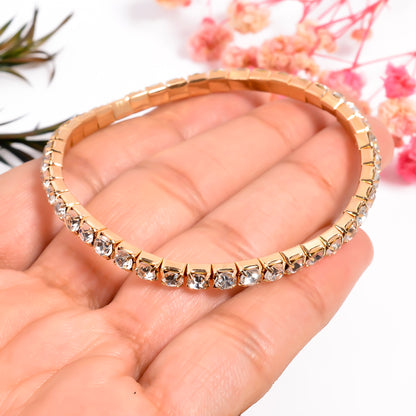 Tennis Bracelet, Stretchable CZ Bracelet, Elastic Bangle for Women, Sparkling Adjustable Stack Bracelet, Bridesmaid Jewelry, Gift for Her