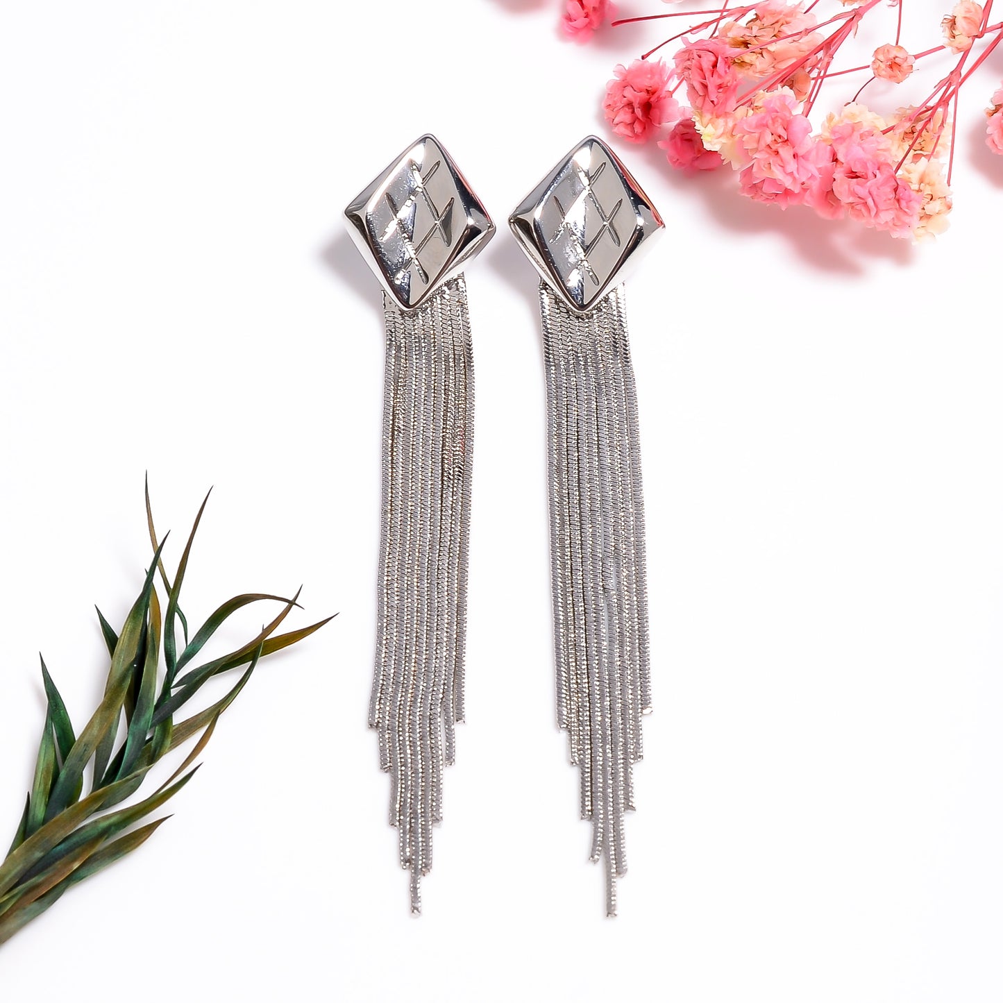 Silver Plated Tassel Earrings, Multi Strand Chain Chain Dangle Earrings, Statment Jewelry, Bridesmaid Earrings, Gift for Her